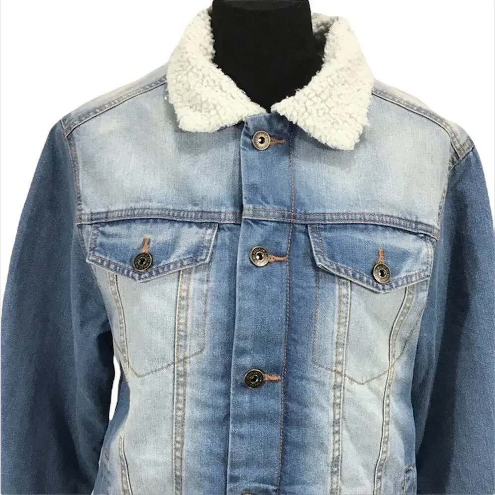 Brooklyn Cloth Fleece Lined Denim Jacket Blue Medium